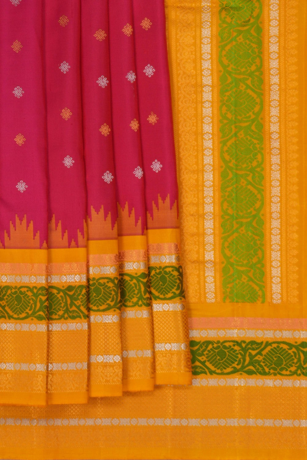Image of Gadwal Silk Pink Saree